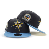 Dark Gray Seattle Mariners Sky Blue Visor Vegas Gold Bottom 30th Anniversary Side Patch New Era 59Fifty Fitted