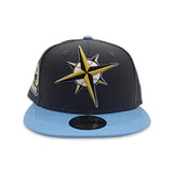 Dark Gray Seattle Mariners Sky Blue Visor Vegas Gold Bottom 30th Anniversary Side Patch New Era 59Fifty Fitted