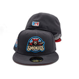 Dark Gray Tennessee Smokies Red Bottom Southern League Side Patch New Era 59Fifty Fitted
