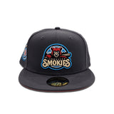 Dark Gray Tennessee Smokies Red Bottom Southern League Side Patch New Era 59Fifty Fitted