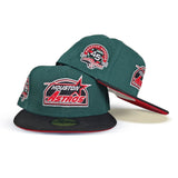 Dark Green Houston Astros Black Visor Red Bottom 45th Anniversary Side Patch New Era 59Fifty Fitted