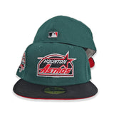 Dark Green Houston Astros Black Visor Red Bottom 45th Anniversary Side Patch New Era 59Fifty Fitted