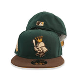 Dark Green Kancas City Royals Brown Visor Panama Tan Bottom 1973 All Star Game Side Patch New Era 59Fifty Fitted