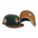 Dark Green Kancas City Royals Brown Visor Panama Tan Bottom 1973 All Star Game Side Patch New Era 59Fifty Fitted