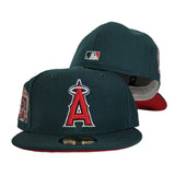 Dark Green Los Angeles Angels Red Bottom 50th Anniversary Patch New Era 59Fifty Fitted