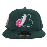 Dark Green Montreal Expos Fusion Pink Bottom 1982 All Star Game Side patch New Era 59Fifty Fitted