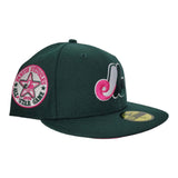 Dark Green Montreal Expos Fusion Pink Bottom 1982 All Star Game Side patch New Era 59Fifty Fitted