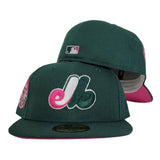 Dark Green Montreal Expos Fusion Pink Bottom 1982 All Star Game Side patch New Era 59Fifty Fitted