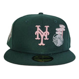 Dark Green New York Mets Pink Bottom World's Fair 2000 World Series New Era 59Fifty Fitted