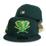 Dark Green Oakland Athletics Gold Bottom 40th Anniversary Side Patch New Era 59Fifty Fitted