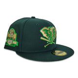 Dark Green Oakland Athletics Gold Bottom 40th Anniversary Side Patch New Era 59Fifty Fitted