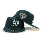 Dark Green Oakland Athletics Gray Bottom New Era Oakland Athletics Side Patch 59FIFTY Fitted