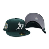 Dark Green Oakland Athletics Gray Bottom New Era Oakland Athletics Side Patch 59FIFTY Fitted