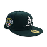 Dark Green Oakland Athletics Gray Bottom New Era Oakland Athletics Side Patch 59FIFTY Fitted