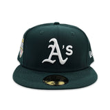 Dark Green Oakland Athletics Gray Bottom New Era Oakland Athletics Side Patch 59FIFTY Fitted