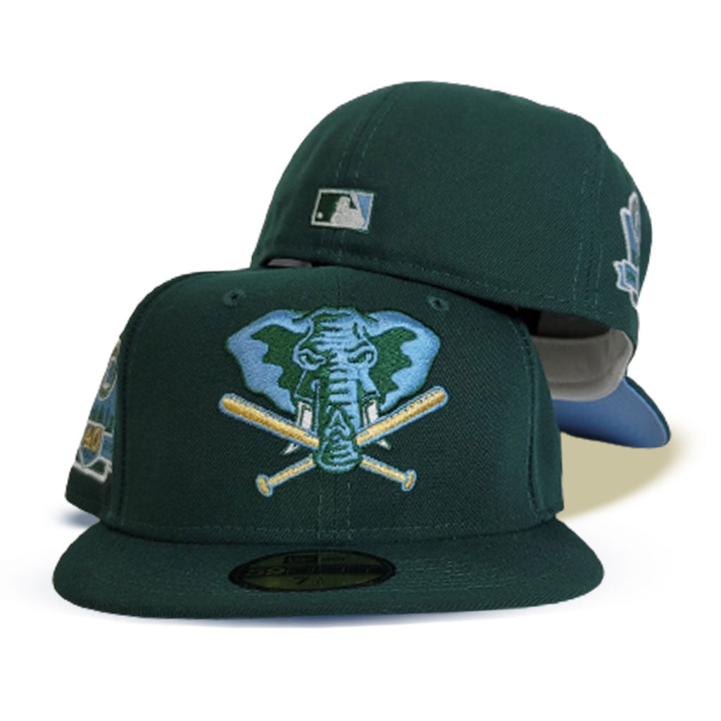 Dark Green Oakland Athletics Icy Blue Bottom 40th Anniversary Side Pat –  Exclusive Fitted Inc.