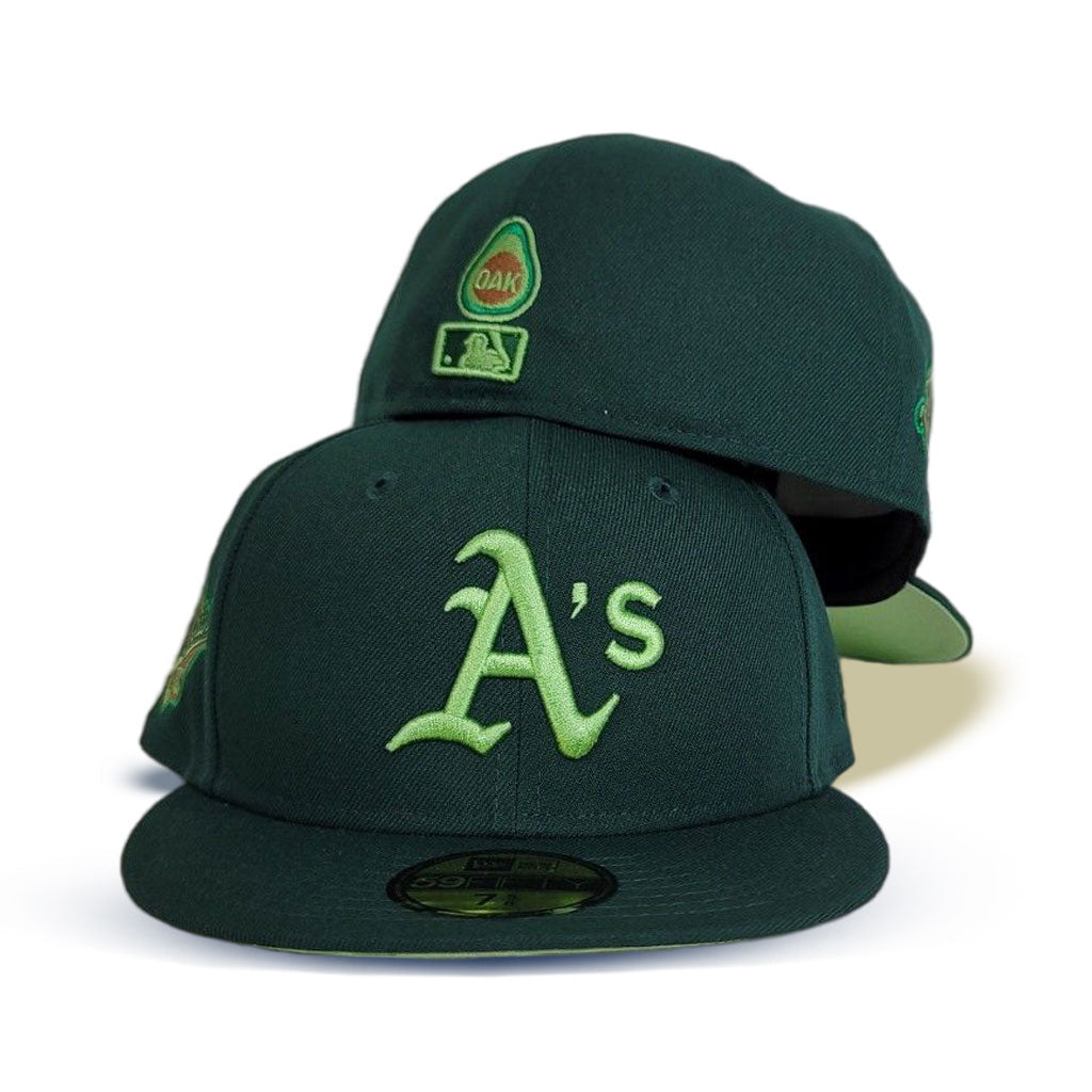 Dark Green Oakland Athletics Lime Green Bottom 1989 World Series Side Patch New Era Fitted