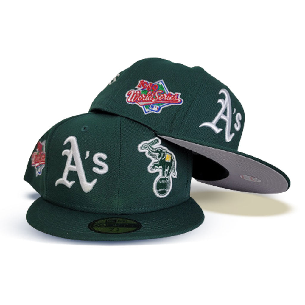 Dark Green Oakland Athletics Team Patch Pride New Era 59FIFTY Fitted 7 7/8