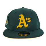 Dark Green Oakland Athletics Yellow Bottom 25th Anniversary New Era 59Fifty Fitted