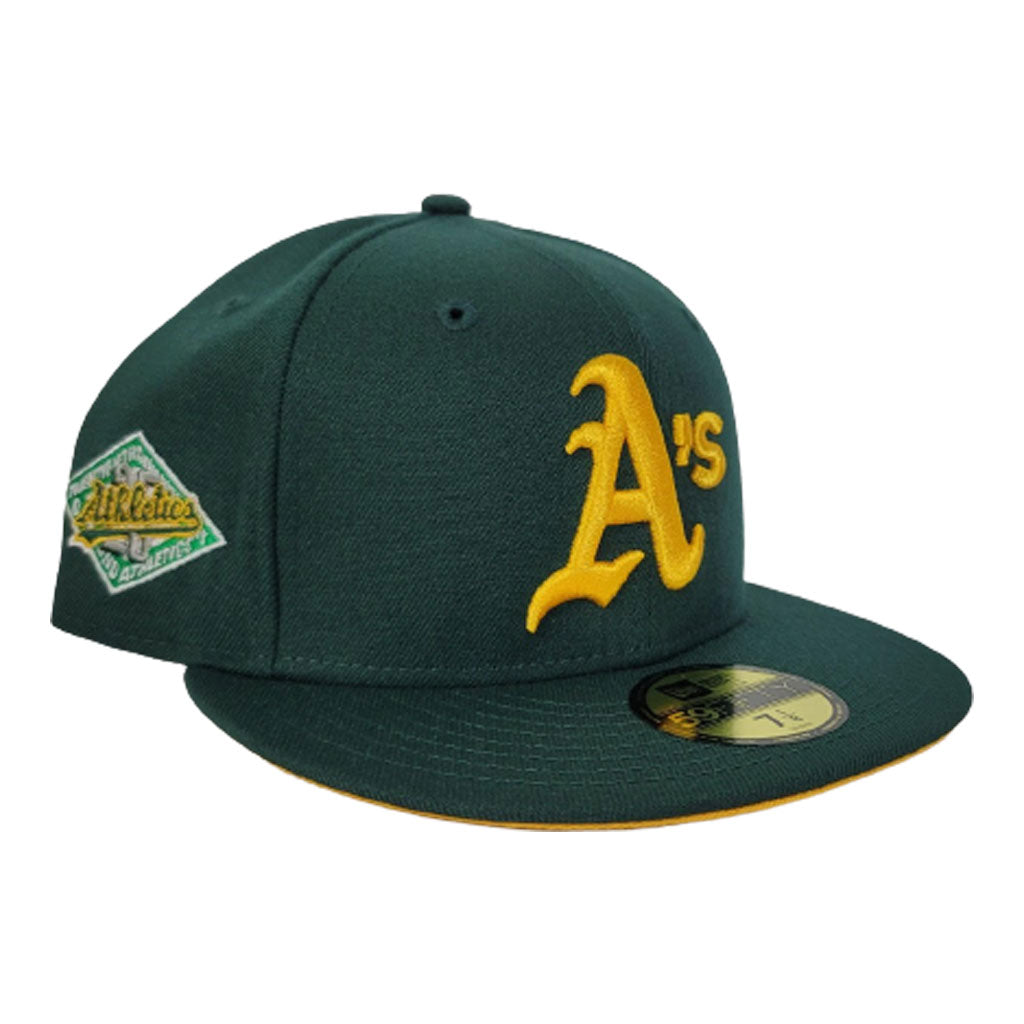 New Era 59FIFTY Fitted Oakland Athletics 50th Anniversary Side Patch 8 / Camel Dark Green / Yellow