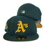 Dark Green Oakland Athletics Yellow Bottom 25th Anniversary New Era 59Fifty Fitted