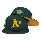 Dark Green Oakland Athletics Yellow Bottom 25th Anniversary New Era 59Fifty Fitted