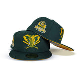 Dark Green Oakland Athletics Yellow Bottom 40th Anniversary Side Patch New Era 59Fifty Fitted
