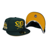 Dark Green Oakland Athletics Yellow Bottom 40th Anniversary side Patch New Era Fitted