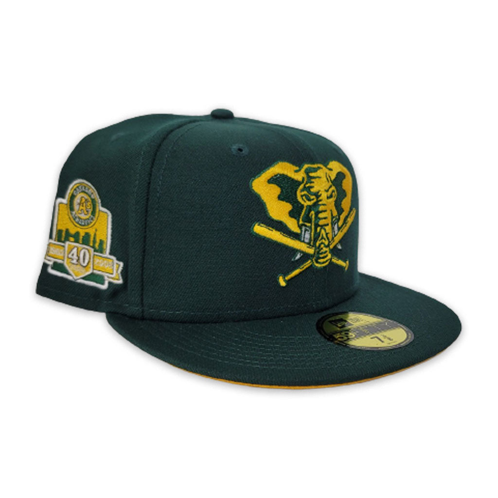 Oakland Athletics New Era Home Authentic Collection On-Field Low Profile 59FIFTY Fitted Hat - Green/Yellow, Size: 7 5/8