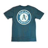 Dark Green Oakland Athletics Yellow Pinstripe New Era Short Sleeve T-shirt