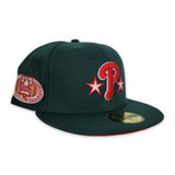 Dark Green Philadelphia Phillies Red Bottom 2004 Inaugural Season Side Patch New Era 59Fifty Fitted