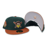 Dark Green Pittsburgh Pirates Rust Visor Gray Bottom Pirates Flag Side Patch New Era 59Fifty Fitted