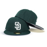 Dark Green San Diego Padres Gray Bottom New Era 59Fifty Fitted