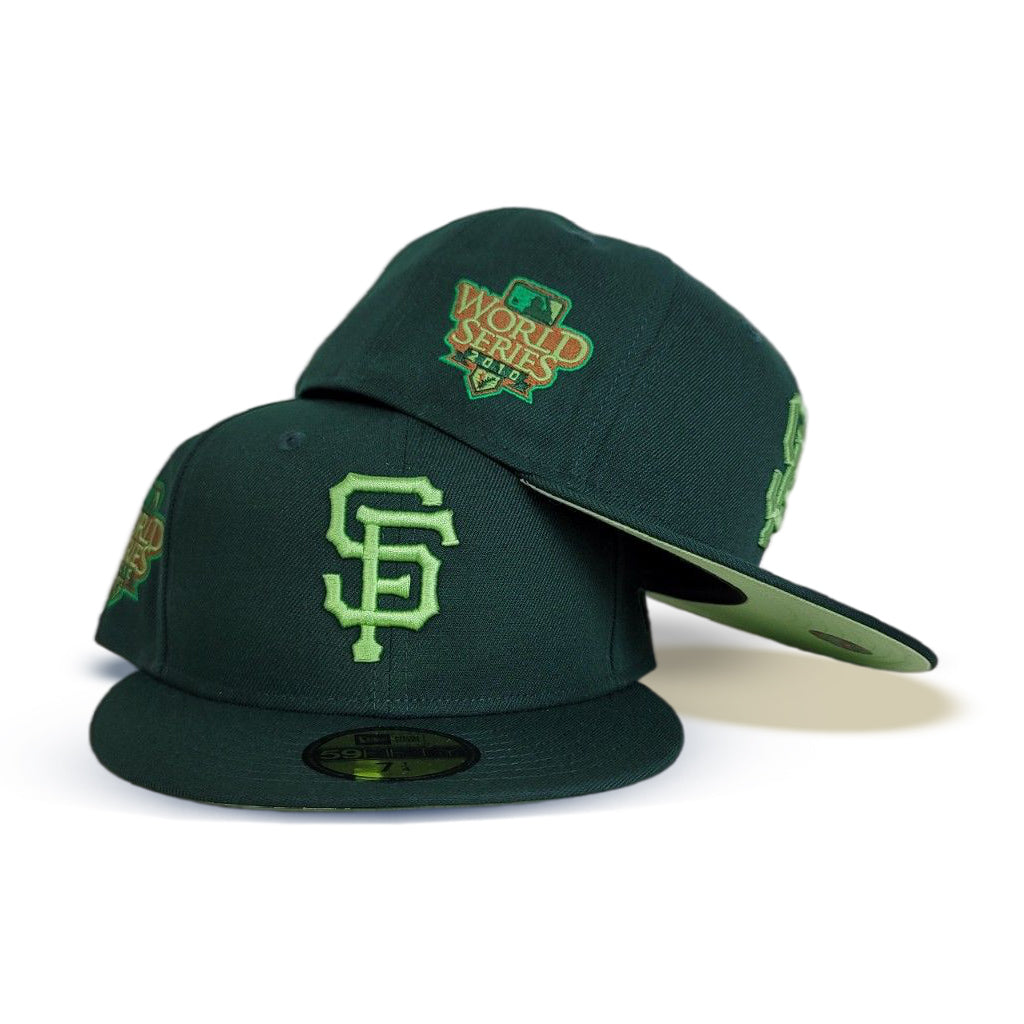Dark Green San Francisco Giants Lime Green Bottom 2010 World Series Side Patch New Era Fitted 7 1/2