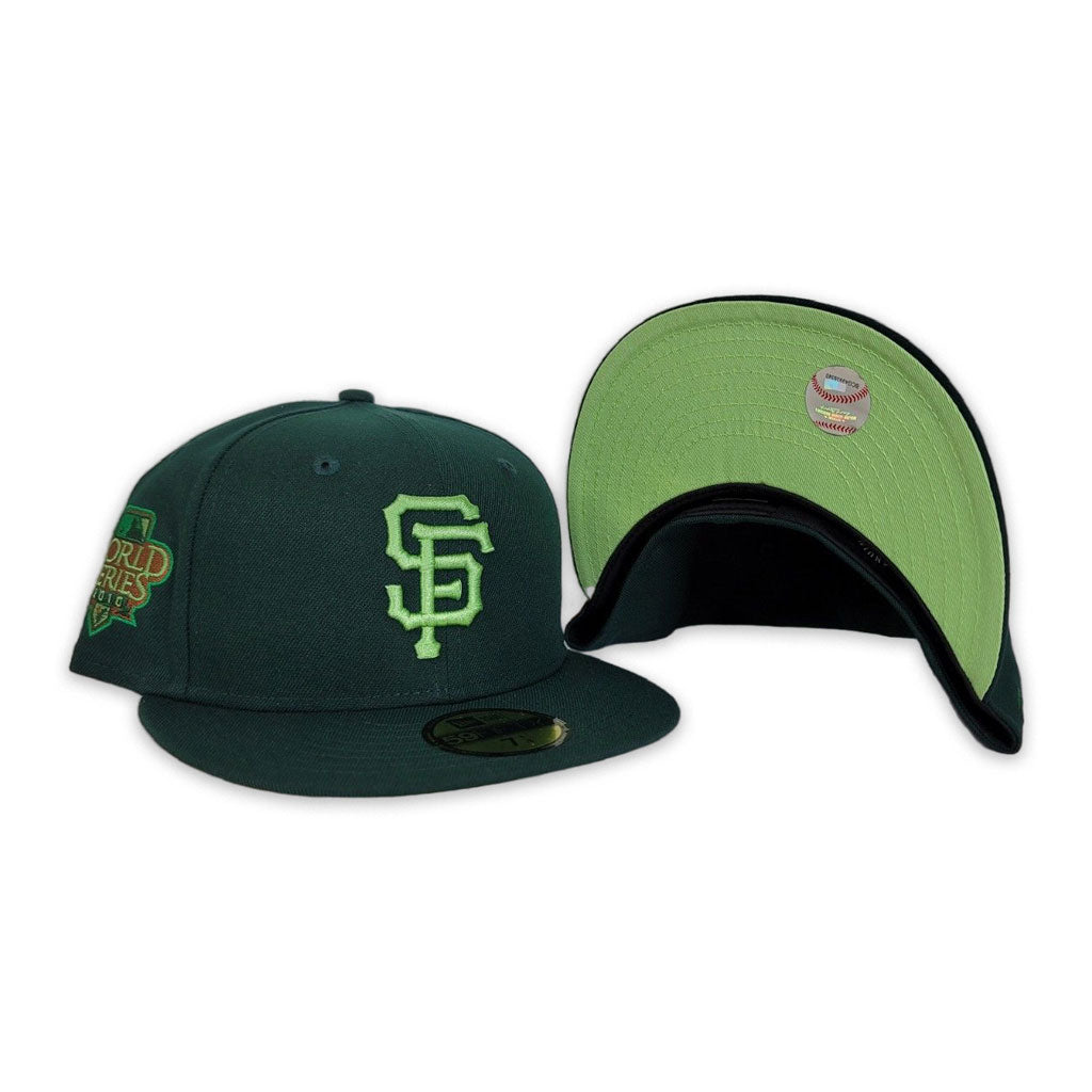 Dark Green San Francisco Giants Lime Green Bottom 2010 World Series Side Patch New Era Fitted