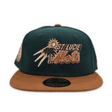 Dark Green St. Lucie Mets Toast Visor Gray Bottom Florida State League Side Patch New Era 59Fifty Fitted