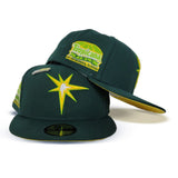 Dark Green Tampa Bay Rays Yellow Bottom Tropicana Field Side Patch "Subway Collection" New Era 59Fifty Fitted