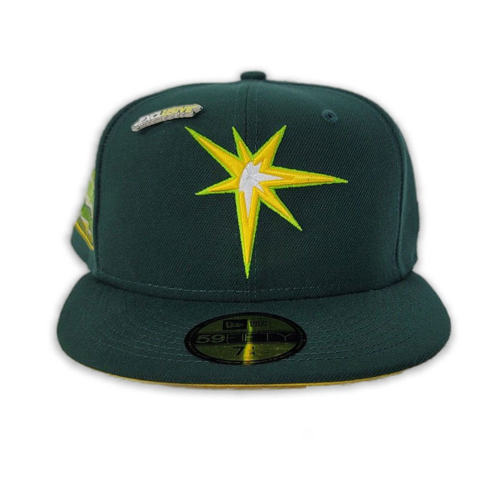 Dark Green Tampa Bay Rays Yellow Bottom Tropicana Field Side Patch "Subway Collection" New Era 59Fifty Fitted
