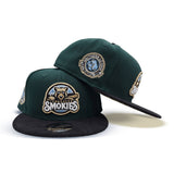 Dark Green Tennessee Smokies Black Corduroy Visor Vegas Gold Bottom  Southern League Side Patch New Era 9Fifty Snapback