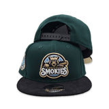 Dark Green Tennessee Smokies Black Corduroy Visor Vegas Gold Bottom Southern League Side Patch New Era 9Fifty Snapback
