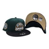 Dark Green Tennessee Smokies Black Corduroy Visor Vegas Gold Bottom Southern League Side Patch New Era 9Fifty Snapback