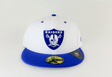 Exclusive Matching New Era Oakland Raiders Metal Badge Fitted Hat for Jordan 13 Hyper Blue