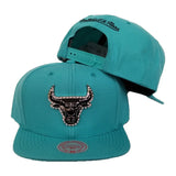 Exclusive Mitchell & Ness Rhinestone Chicago Bulls Teal Snapback