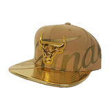 Mitchell & Ness Chicago Bulls Black Leather and Metalic Gold