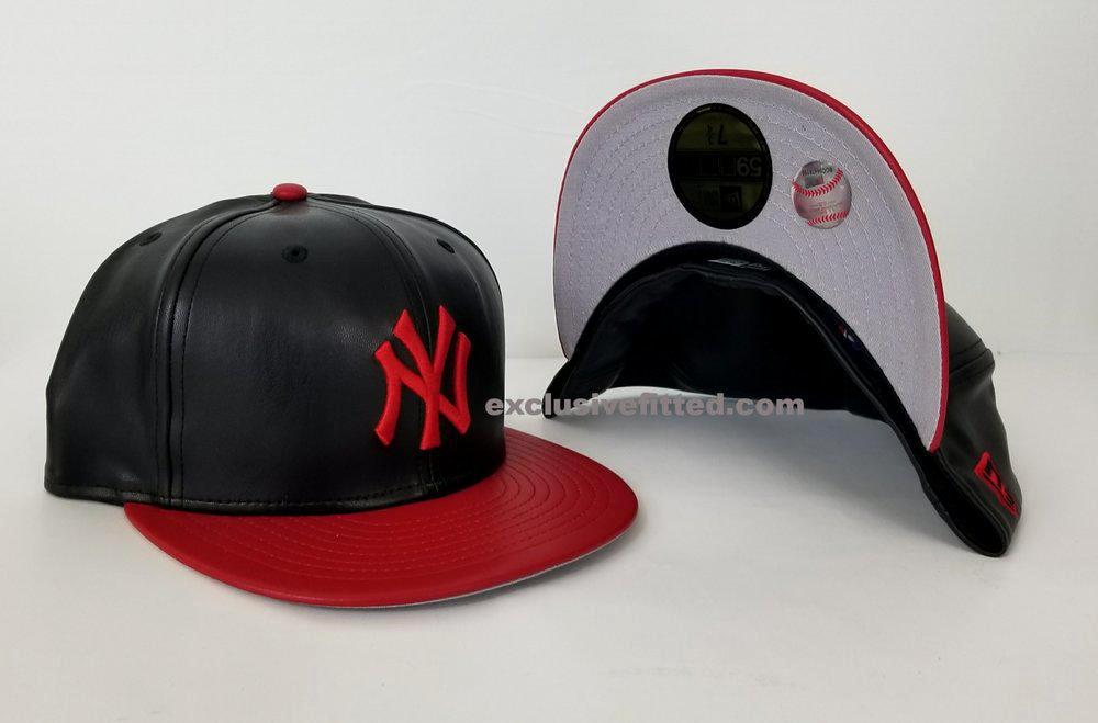 New Era 59Fifty Leather York Yankees Black Fitted Cap