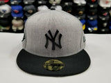 Exclusive New Era MLB Grey/ Black New York Yankee Black Metal Logo Fitted Hat