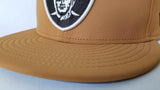 Exclusive New Era NFL Shield Oakland Raiders 9Fifty Snapback hat Nubuck Wheat on Brown