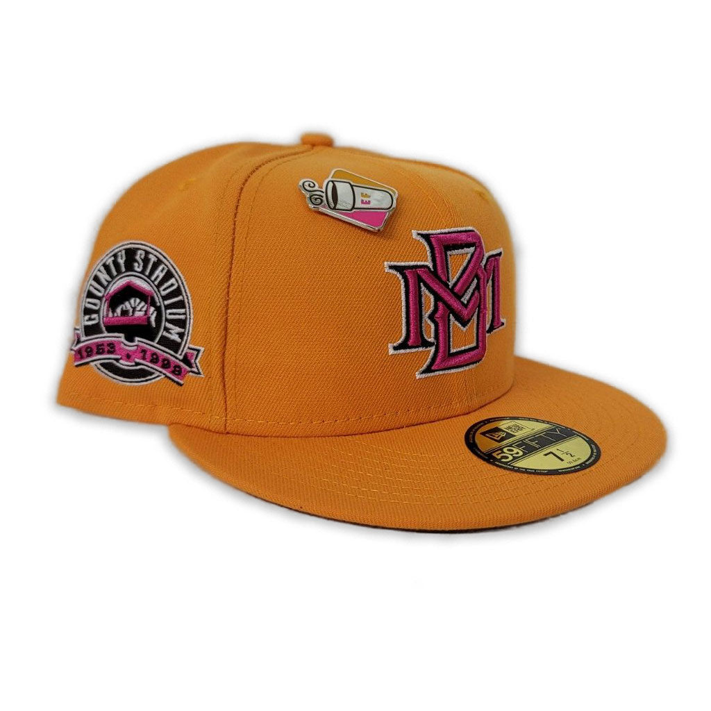 Fall Orange Milwaukee Brewers Toast Brown Bottom 1953-1999 County Stadium Side Patch "Dunkin Collection" New Era 59Fifty Fitted