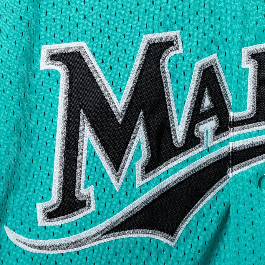 Men's Mitchell & Ness Dontrelle Willis Black Florida Marlins Cooperstown Collection Mesh Batting Practice Button-Up Jersey