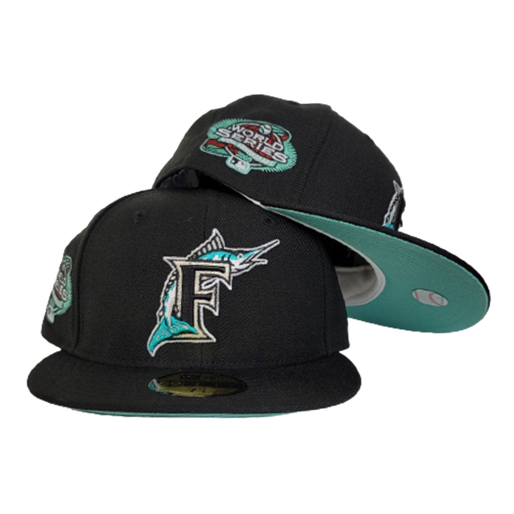 Florida Marlins New Era Soft Yellow/Forest Green Bottom With 10TH  Anniversary Patch On Side 59FIFTY Fitted Hat